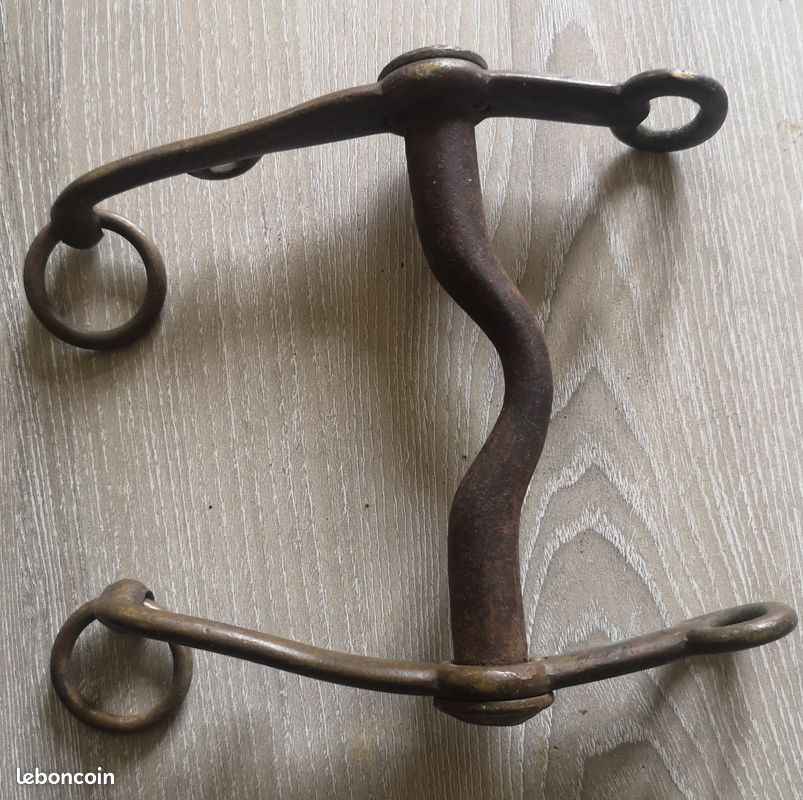 Mors ancien pour cheval, gourmette, horse bit, cheval, et au