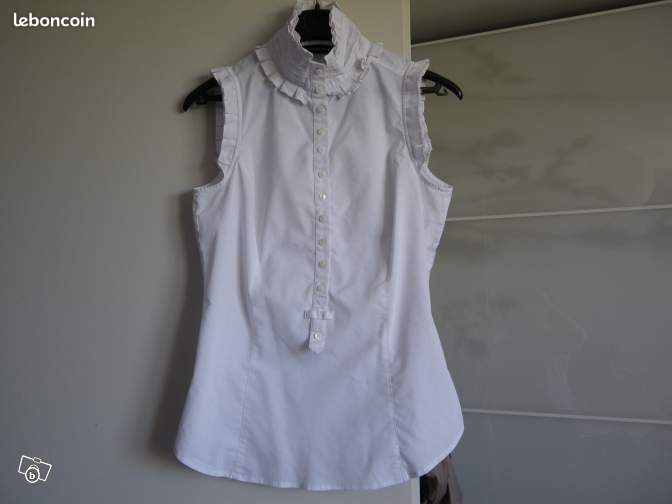 HAUT CHEMISIER BLANC ZARAr T. XS (34/36) (image 1)