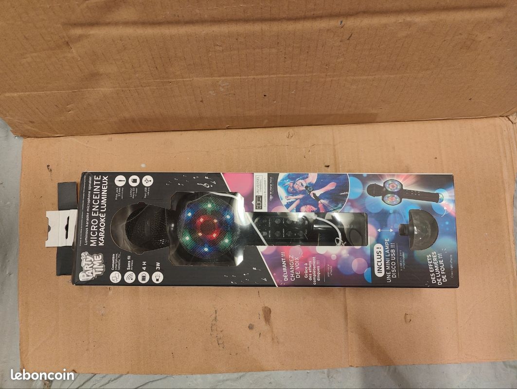 MICRO KARAOKE LED ET LAMPE DISCO USB 3W Noir