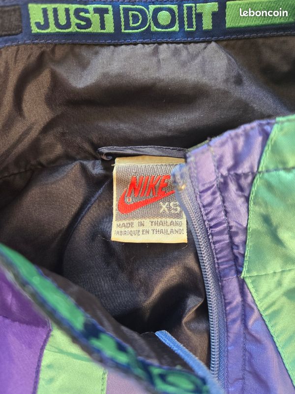 Veste De Course Hummel Vintage Années 80-90 - Vert/Violet/Bleu, état Excellent
