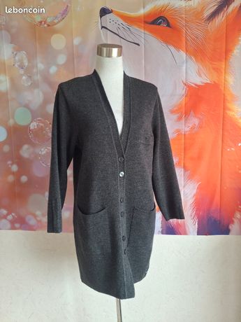 Gilet-veste Saint James "Mademoiselle" - Taille 40 - Bleu En Laine Acrylique - Occasion Très Bon état