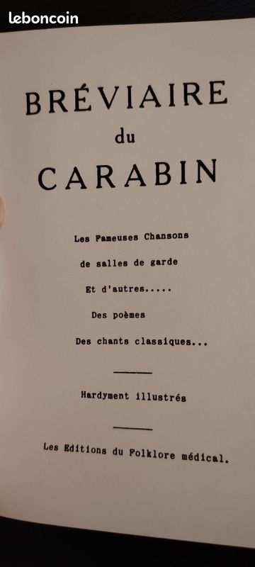 Livre de collection - Le Bréviaire du Carabin (Chansons de salle de garde) (image 4)