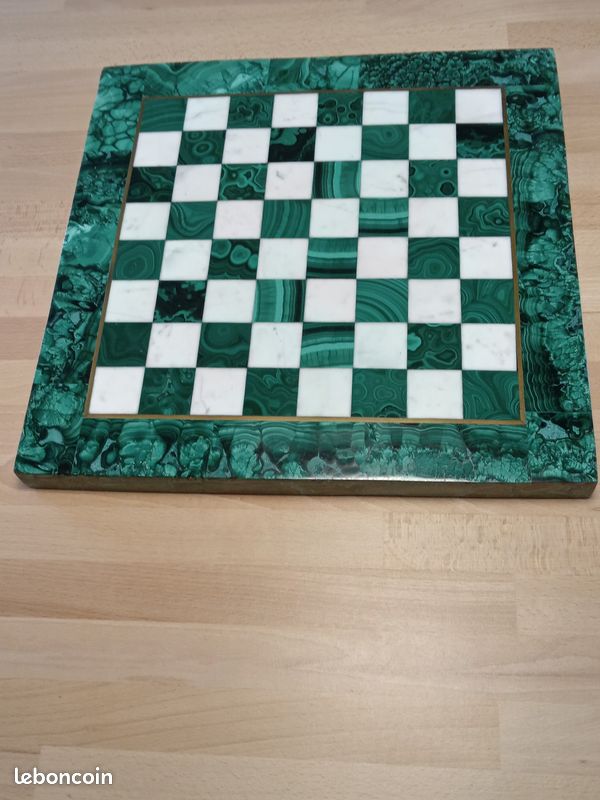 Échiquier Plateau Malachite - 19x19 Cm - 2x2 Cases - 0,850 Kg - Occasion