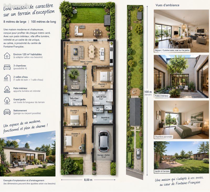 Terrain constructible Fontaine Française · à Fontaine-Française · 28 000 €