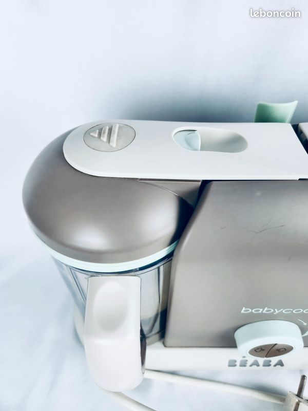 Béaba Babycook Duo Robot Cuiseur Mixeur – Taupe & Vert Eau TBE (image 6)