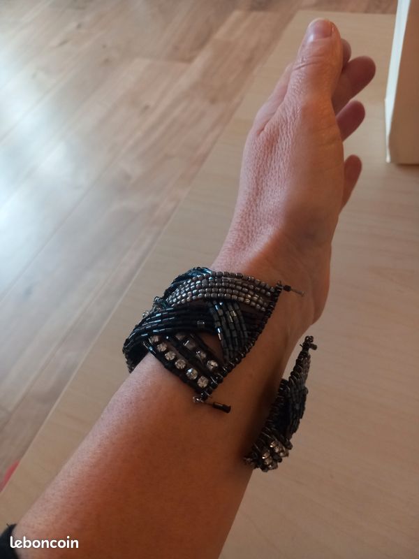 Bracelet manchette strass (image 6)