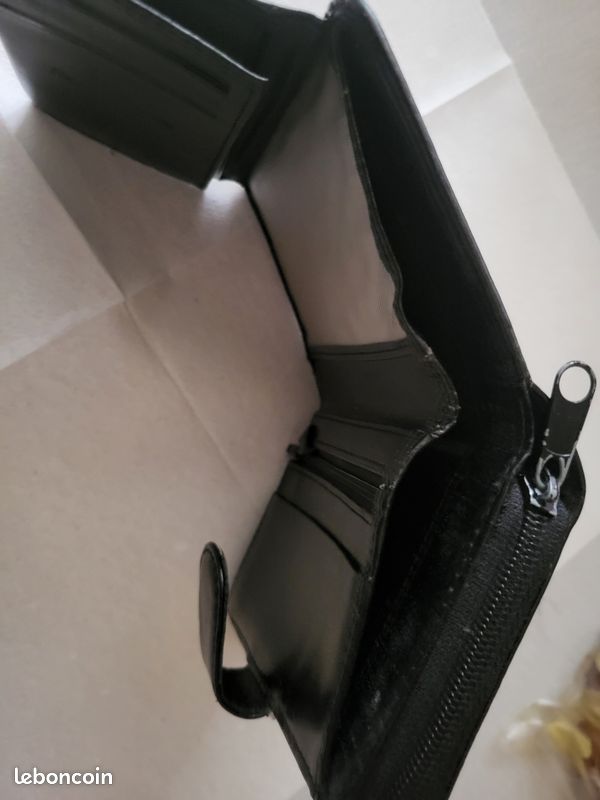 Portefeuille cuir noir hexagona (image 5)
