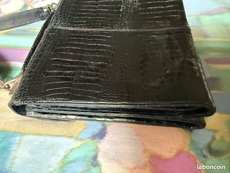 Sac main ou bandoulière noir vernis vintage (image 2)