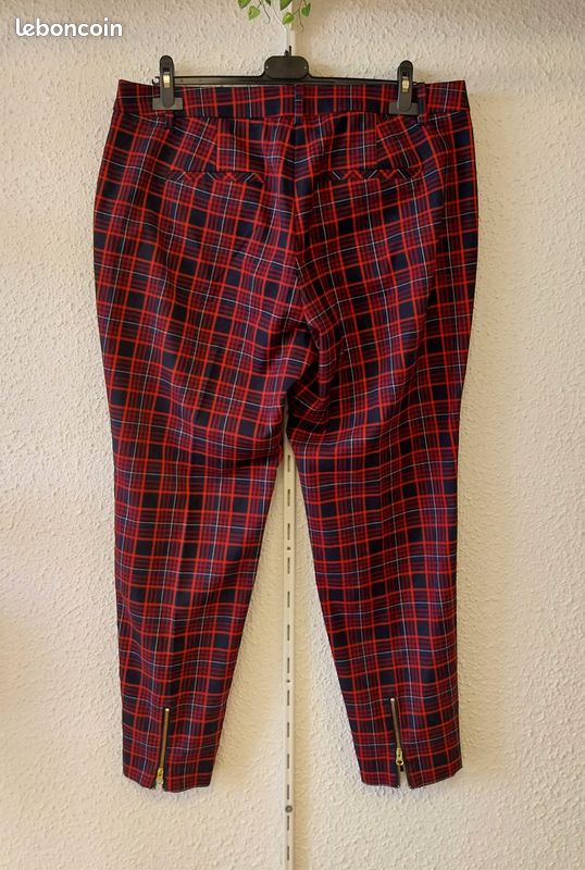 Pantalon à carreaux tartan rouge et bleu marine — s.Oliver (T46 / XXL) (image 2)
