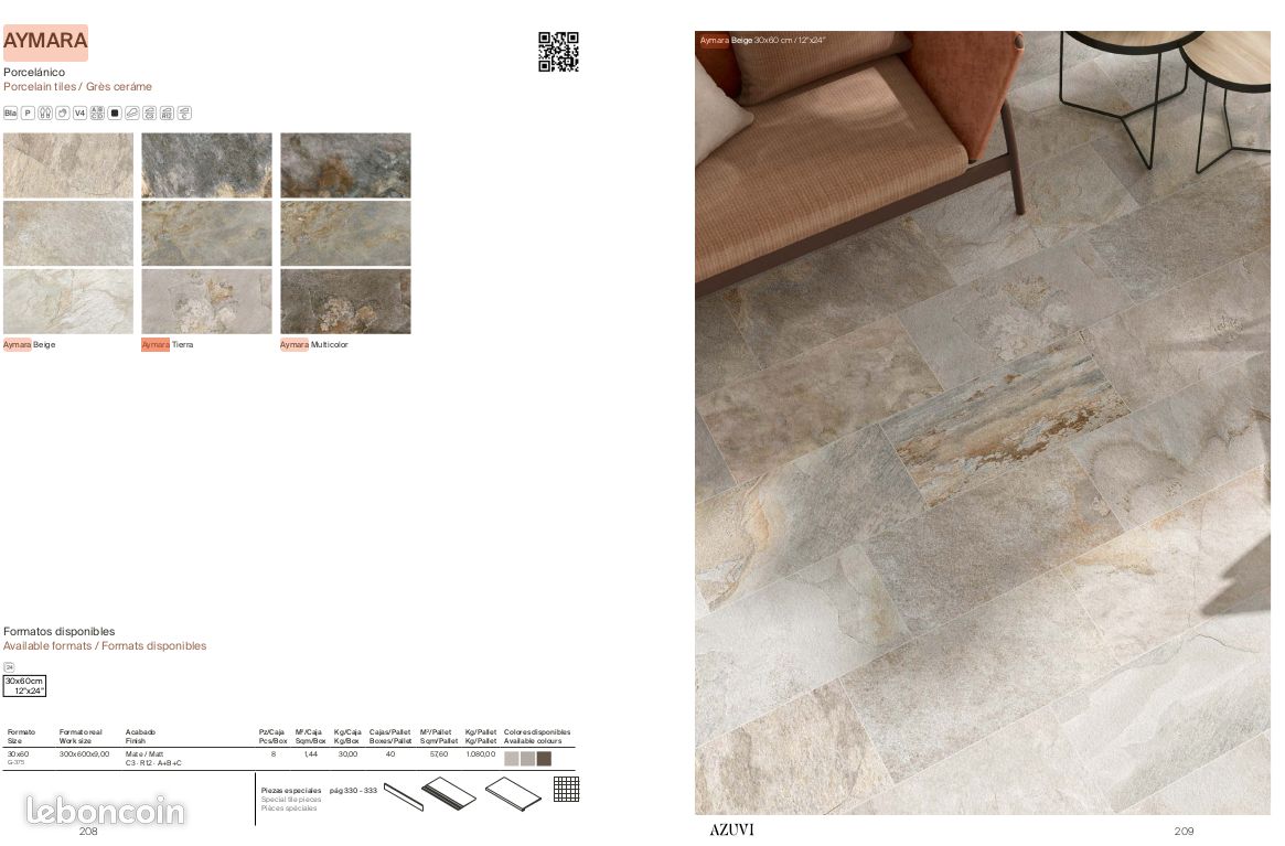 Carrelage beige extérieur 30x60 (image 1)