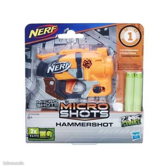 Pistolet à fléchettes - NERF - Hammershot - Compact - 2 fléchettes - Pour enfants à partir de 8 ans (image 1)