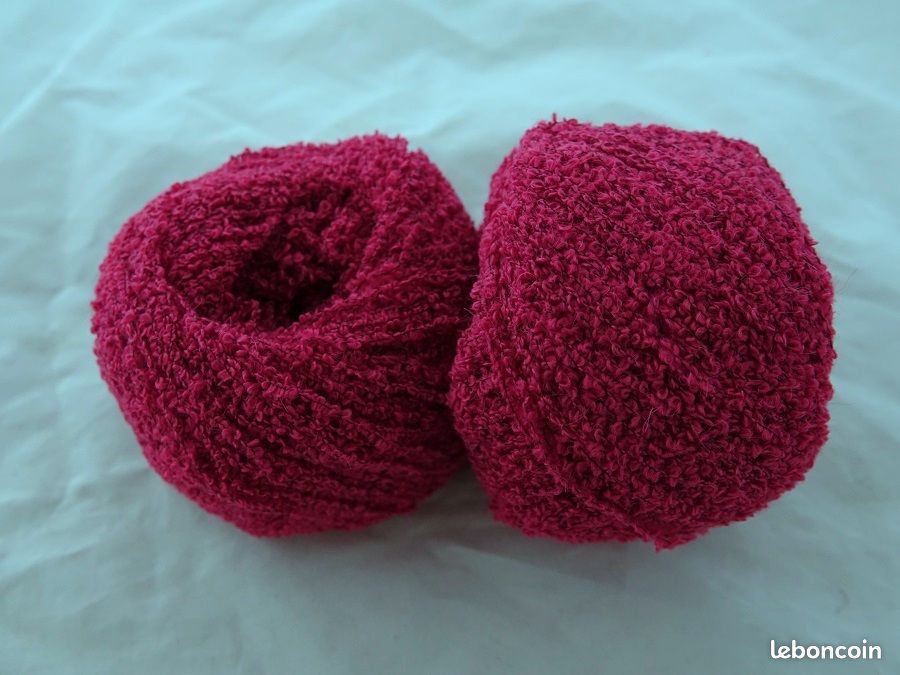 Lot De 10 Pelotes De Laine Alpaga Framboise, Fabriqué En Italie - Qualité Supérieure