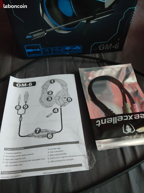 Casque gaming Bee xcellent pro gaming headset GM-6 (image 3)