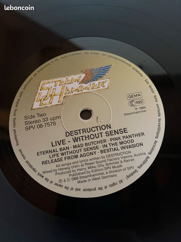 Vinyle Destruction « Live without sence » (image 7)