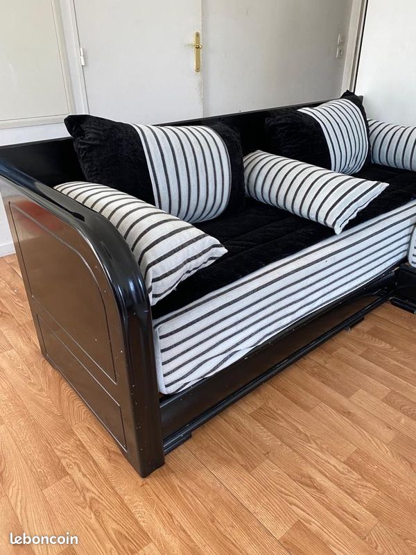 Lot de 2 canapés marocain noir et blanc (image 9)