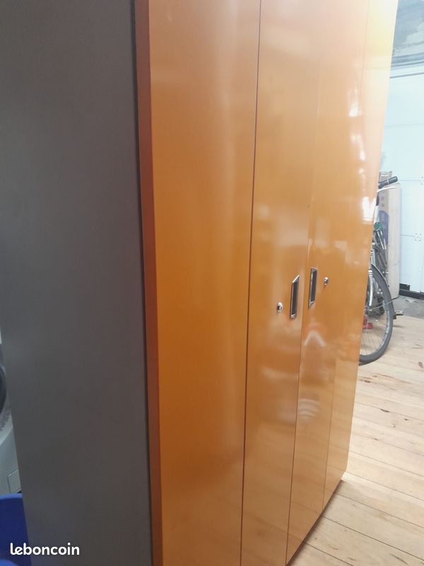 Armoire métallique bi color gris orange (image 2)