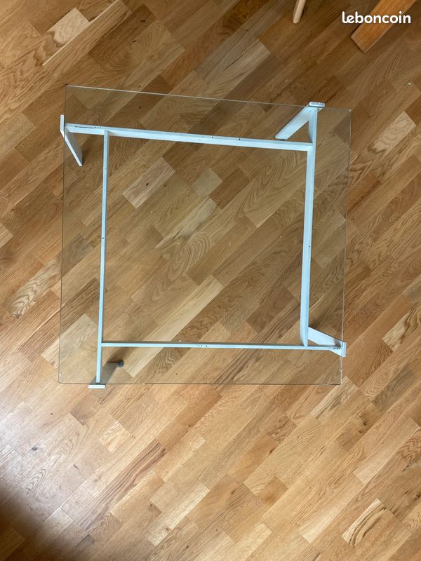 Table basse verre/metal design années 70s (image 1)