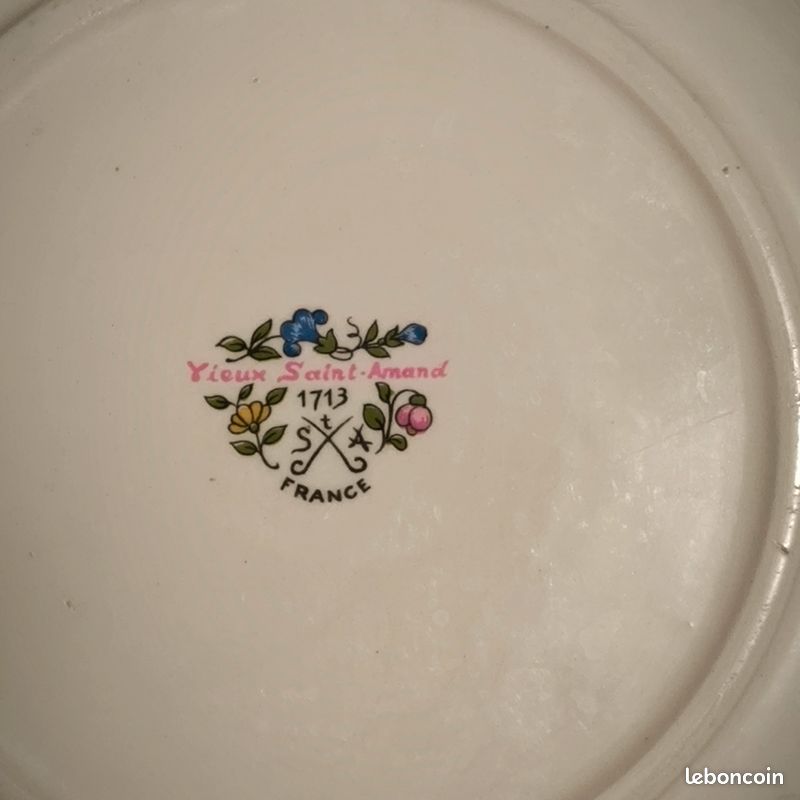 Plat creux vieux Saint-Amand diamètre 28 cm (image 4)