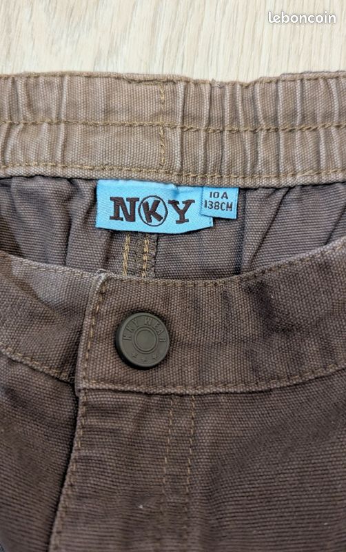 Pantalon marron matière jean garçon 10 ans - Narbonne (image 6)