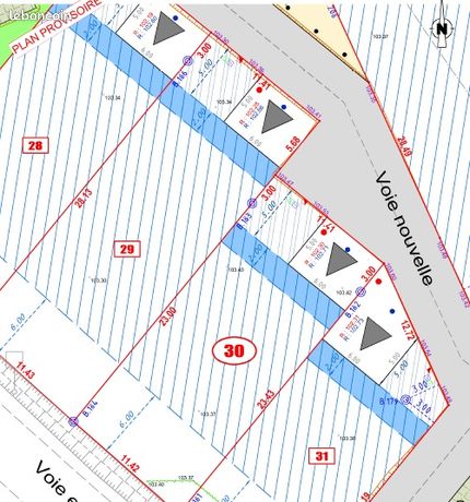 Terrain 299 m² Quevert