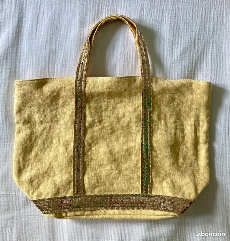 Cabas M jaune sable lin Vanessa Bruno Accessoires Bagagerie
