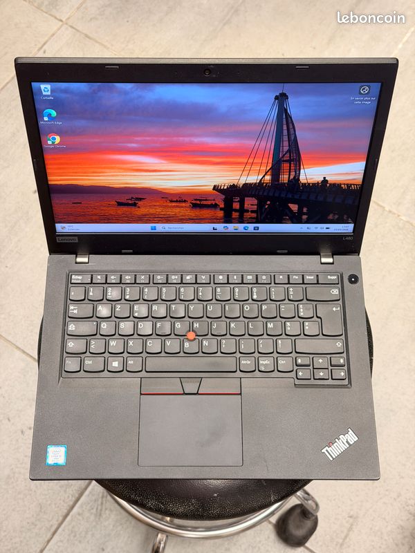 Lenovo ThinkPad L480 - 14 - Core i5 8350U 1,7 GHz - RAM 16 Go - SSD 256 Go Reconditionné