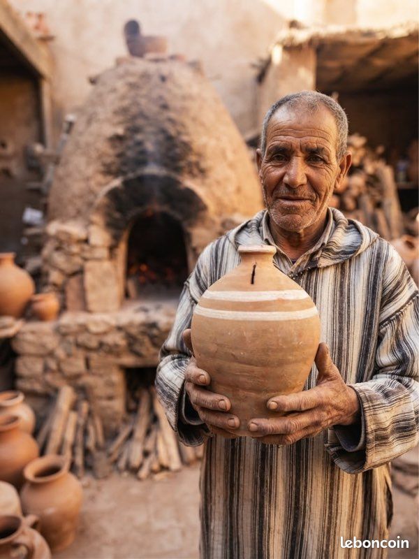 Tirelire marocaine en terre cuite-pièce unique 23 cm (image 3)