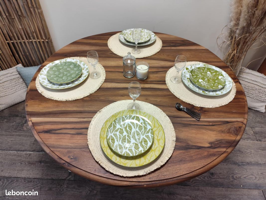 Table d'appoint en noyer deux en une convertible en console bois massif (image 12)