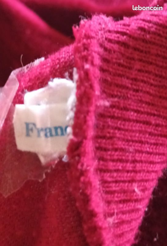 Pull vintage rouge velours garçon 12 ans des années 70pas d'envoi (image 4)