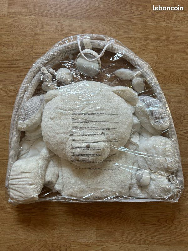 Tapis d'éveil bébé rond ours blanc D90 (image 6)