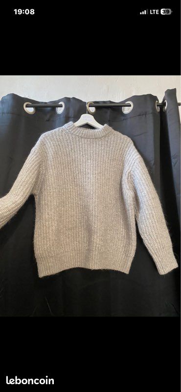 Pull Zara Fin En Laine Et Modal - Taille 38/40 - Noir - Occasion Très Bon état