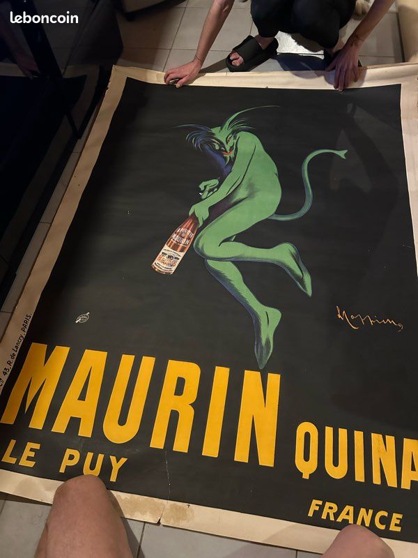 Plaque Publicitaire Métal Bombée – Apéritif Maurin Quina – 20x30cm – NEUVE