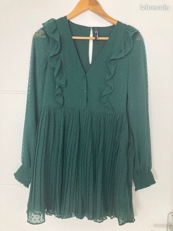 Robe verte à pois Zara Vêtements
