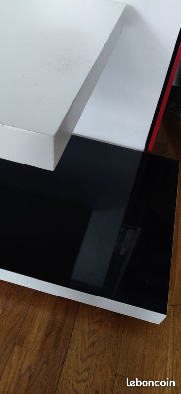 Meuble tv bas blanc et noir (image 2)
