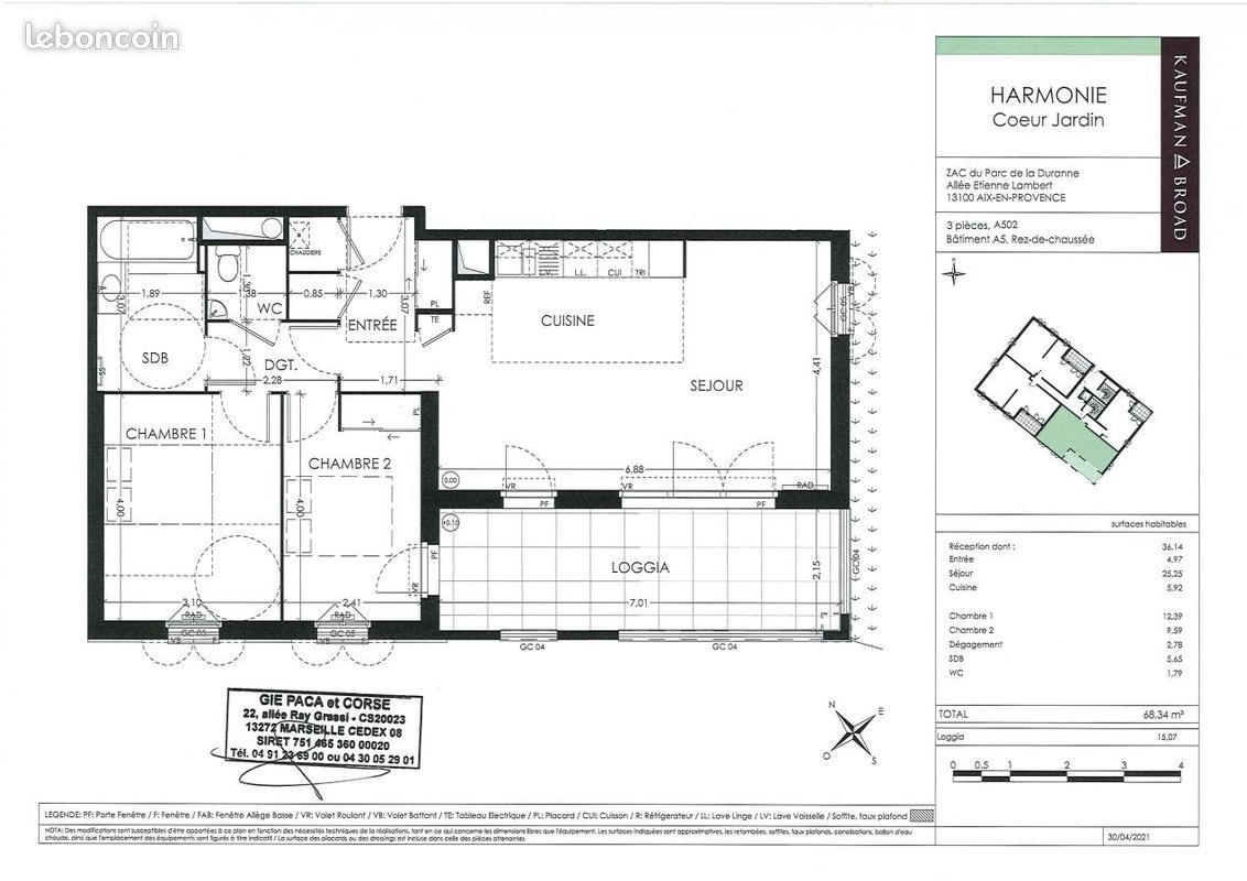 Appartement 3 pièces 68 m² · à Aix-en-Provence · 68 m² · 1 083 €/mois