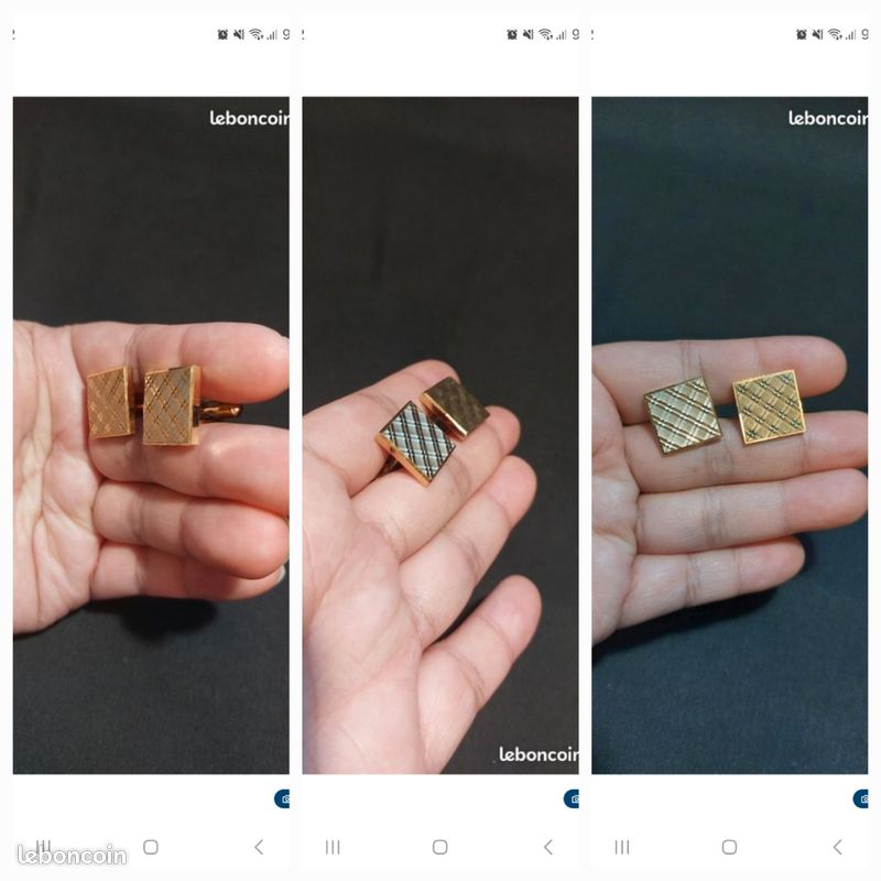 Boutons De Manchette Dorés Vintage - Occasion, Taille 9-15 Mm - Accessoire élégant