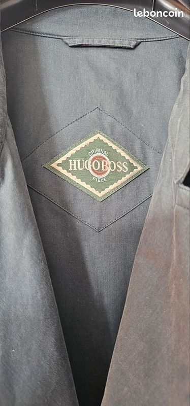 Manteau Laine Fine Noir Hugo Boss - Reproduction Sur Mesure Style 1940s (taille L 42-44)