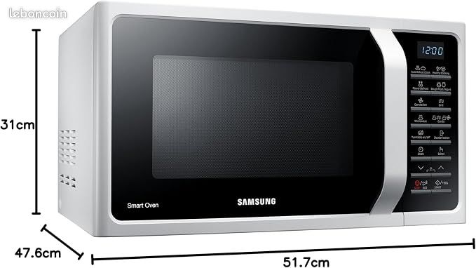 Four micro-ondes Samsung MC28H5015AW, grill combiné, Smart Oven, 900 W, grill 1500 W (image 2)
