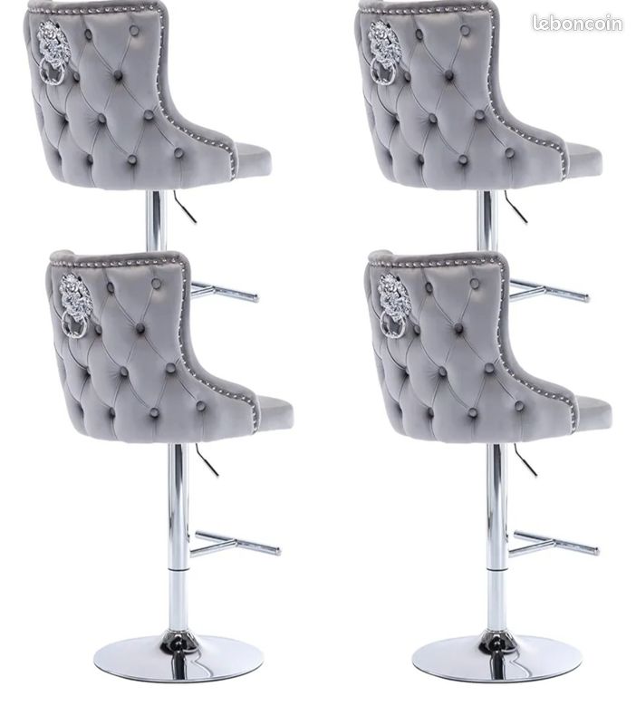 Tabouret Bar Lot De 2, Chaise De Bar Pivotante En Cuir PU, Hauteur Ru00e9glable 65-85