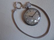 Chaîne de montre de poche argentée. vintage (25 cm