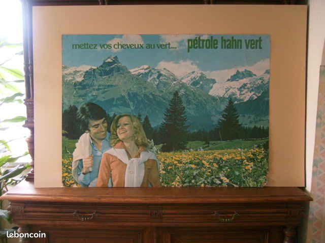Grande affiche d'ancienne pub " Pétrole Hahn Vert " (image 7)