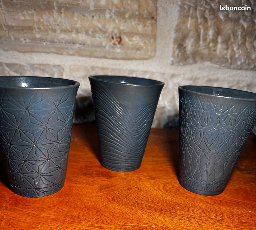 Lot de tasse à thé artisanal + coupelle (image 3)