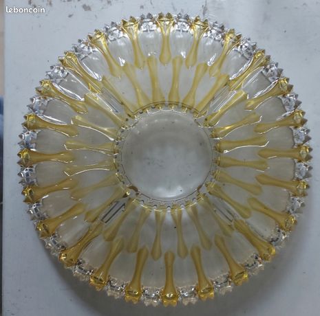 Plat a cake en verre transparent couvercle en bambou-27x14cm