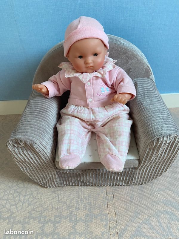Petit fauteuil enfant NATTOU beige en très bon état (image 2)