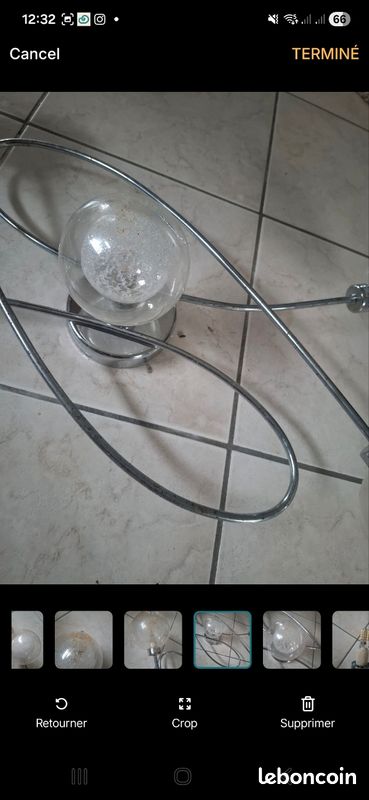 Lot 3 plafonniers luminaires boule verre (image 7)