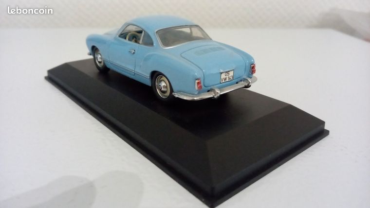 Minichamps 1/43 VW Karmann Ghia Cabriolet Noire, Miniature De Collection