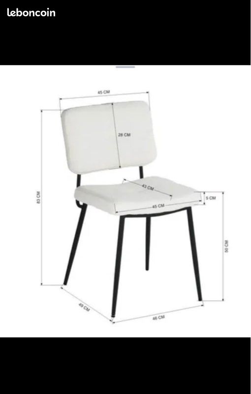 Lot de 4 chaises bouclette (image 2)