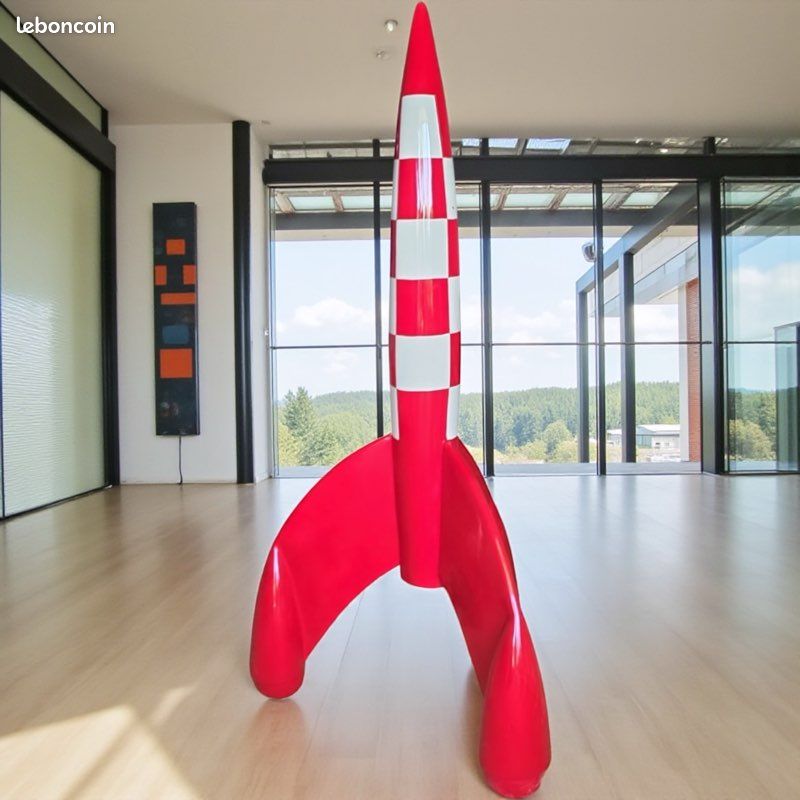 Fusée Tintin Superbe 53 Cm Avec Socle Fumé - Édition 2023 - Plastique Dur
