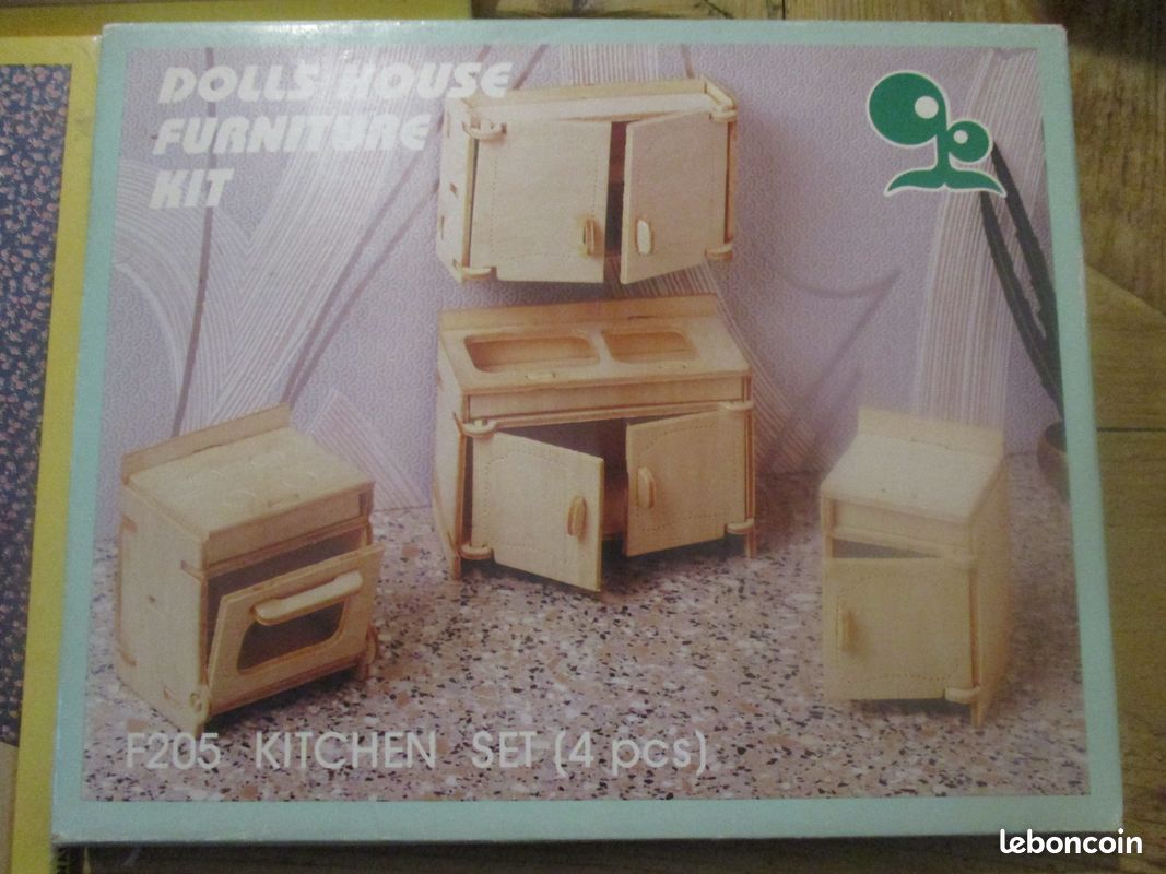 Lot kit meuble en bois pour maison de poupée (neuf) (PAZ) (image 2)