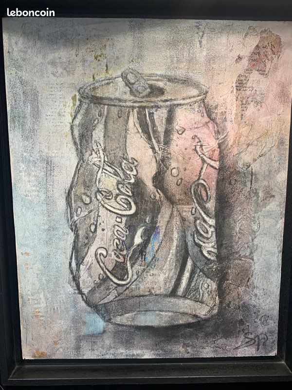Coca cola peinture sur bois boite americaine (image 1)